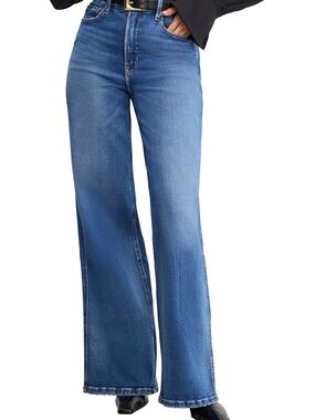 Good American Soft-Tech Good Skate High Waist Wide Leg Jeans Size 0 Indigo 891